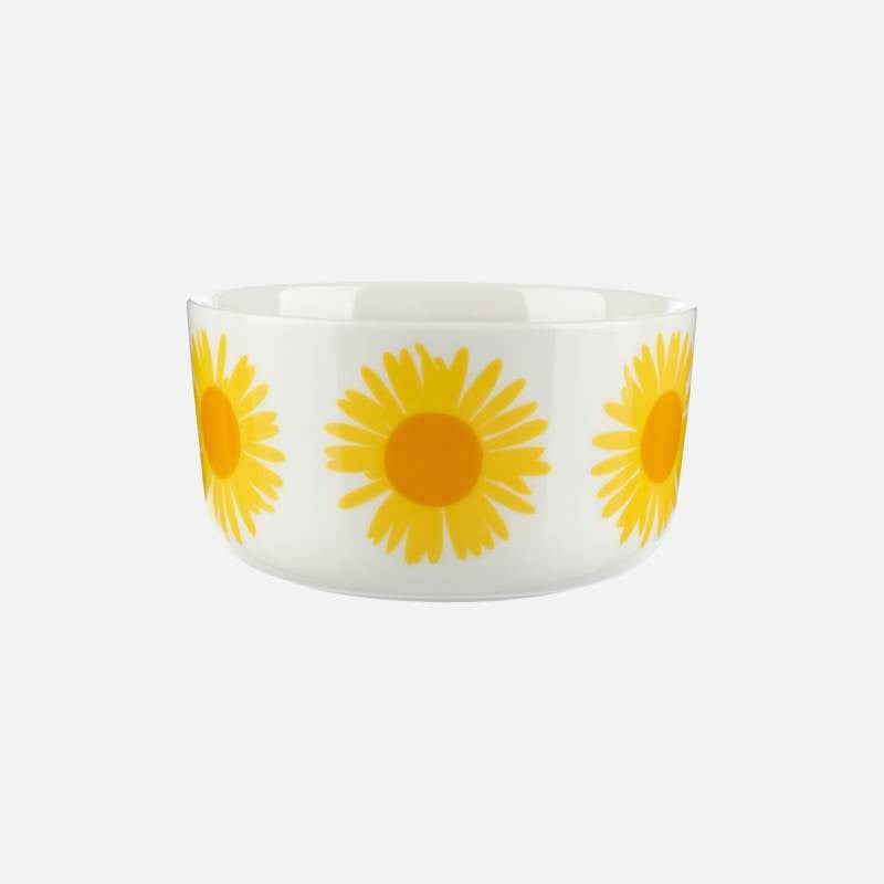 Auringonkukka Bowl 500ml in white, sun yellow, orange