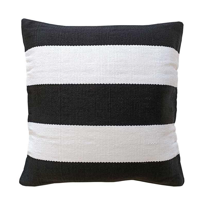 Black white 2025 stripe outdoor pillow