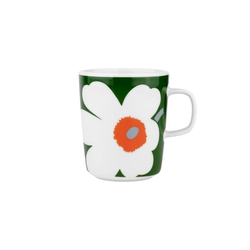 Unikko 60th Anniversary Mug 250ml in white, green, orange