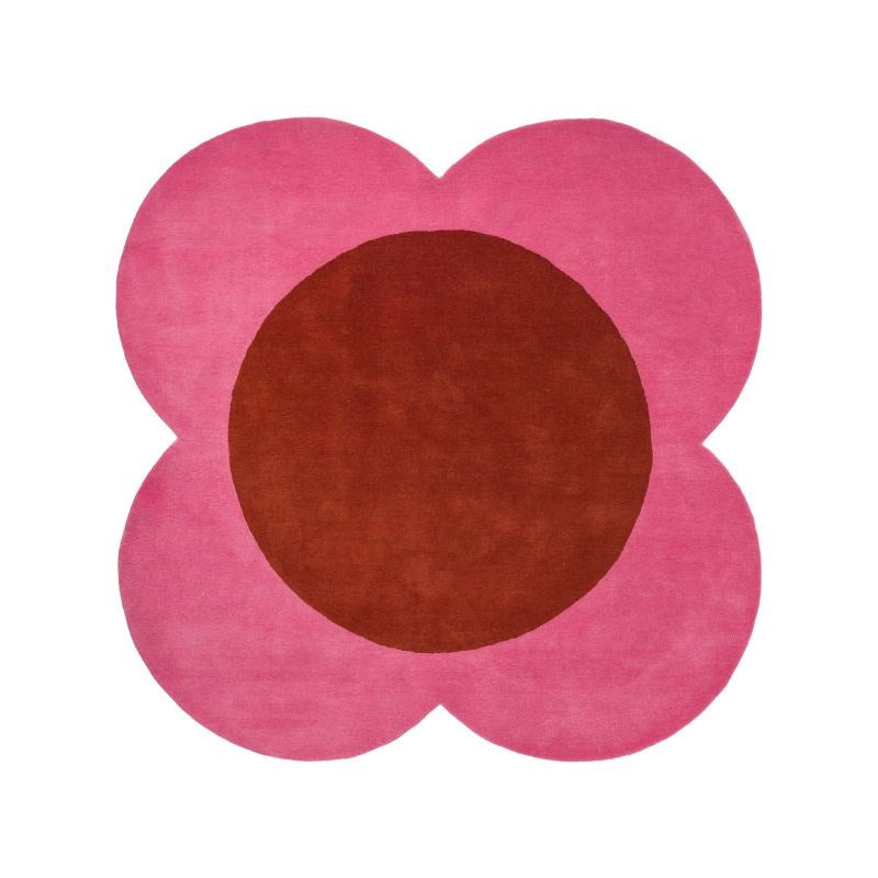 Flower Spot Rug in pink, red