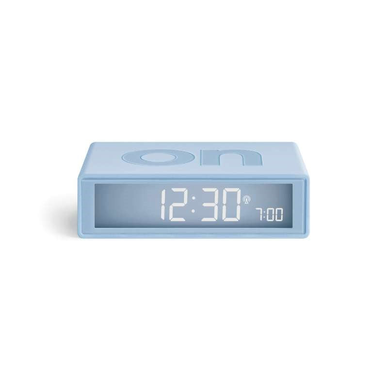 Lexon Flip+ Alarm Clock in light blue