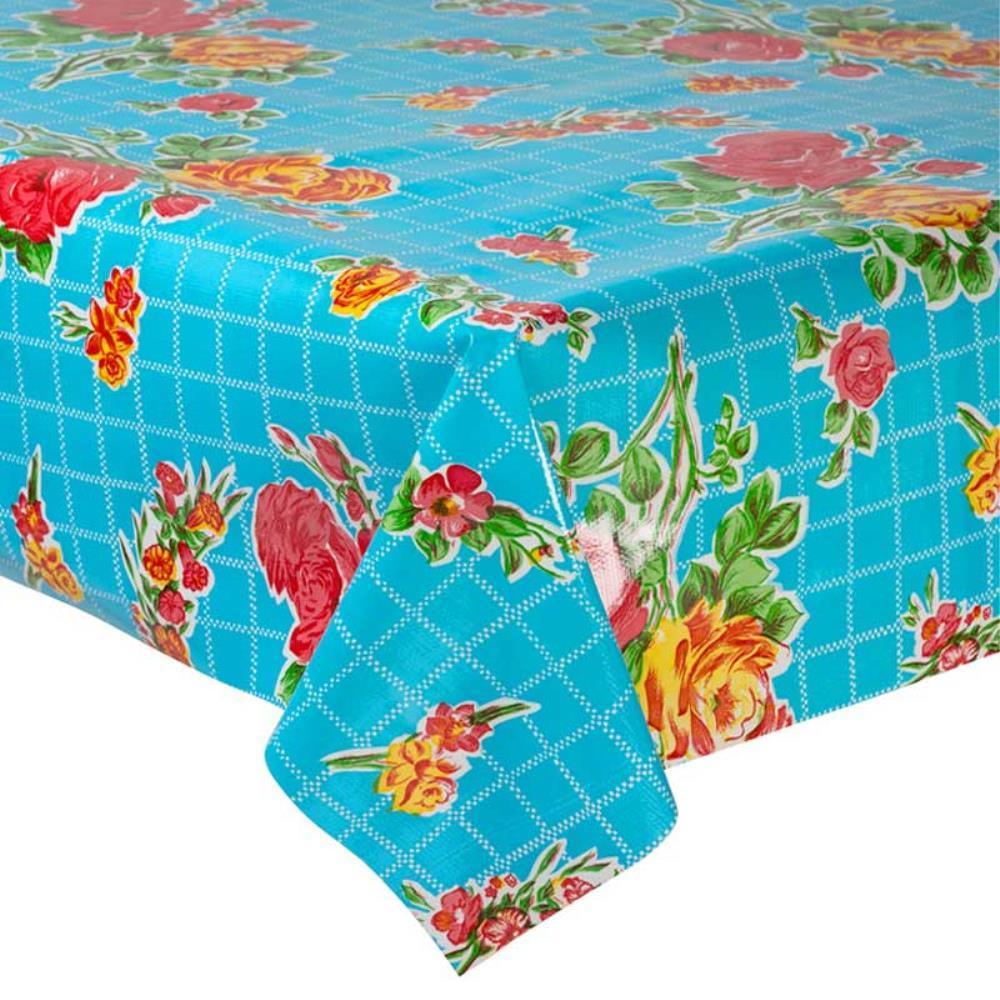 Rosedal Oilcloth in blue - Bolt of Cloth - Kitsch Kitchen