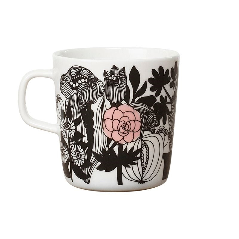 Siirtolapuutarha Mug 400ml in white, black, pink