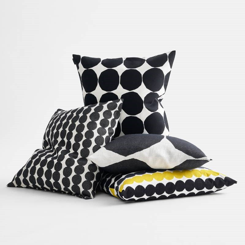 Rasymatto Woven Cushion Cover 50cm in off-white, black