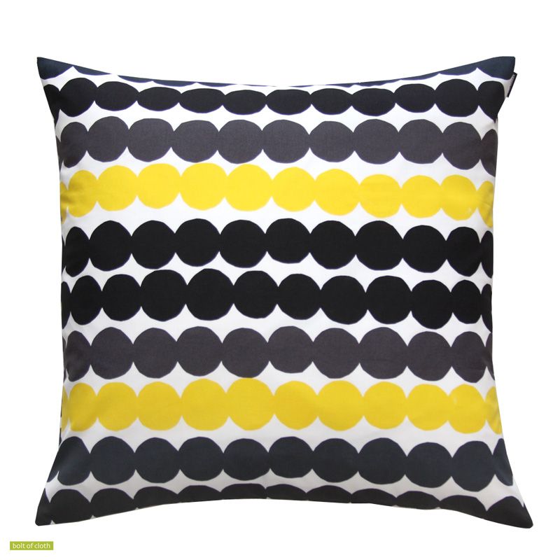 Rasymatto Cushion Cover 50cm in white, black, yellow