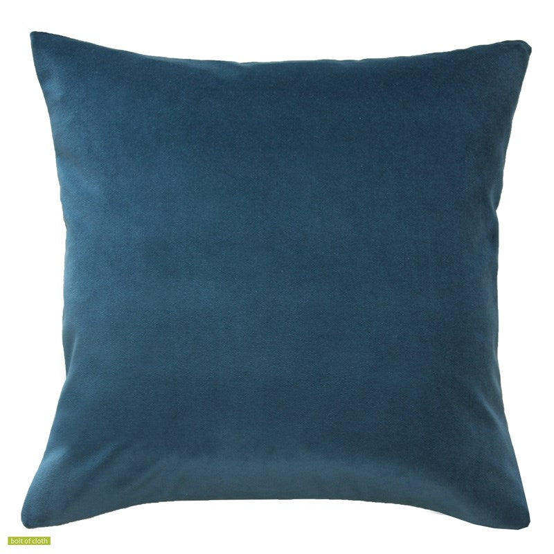 Velvet Cushion Cover 45cm with Linen back in deep blue
