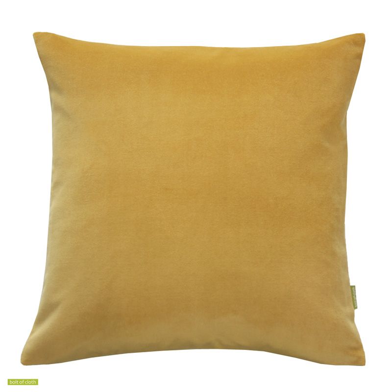 Velvet Cushion Cover 45cm with Linen back in mustard gold