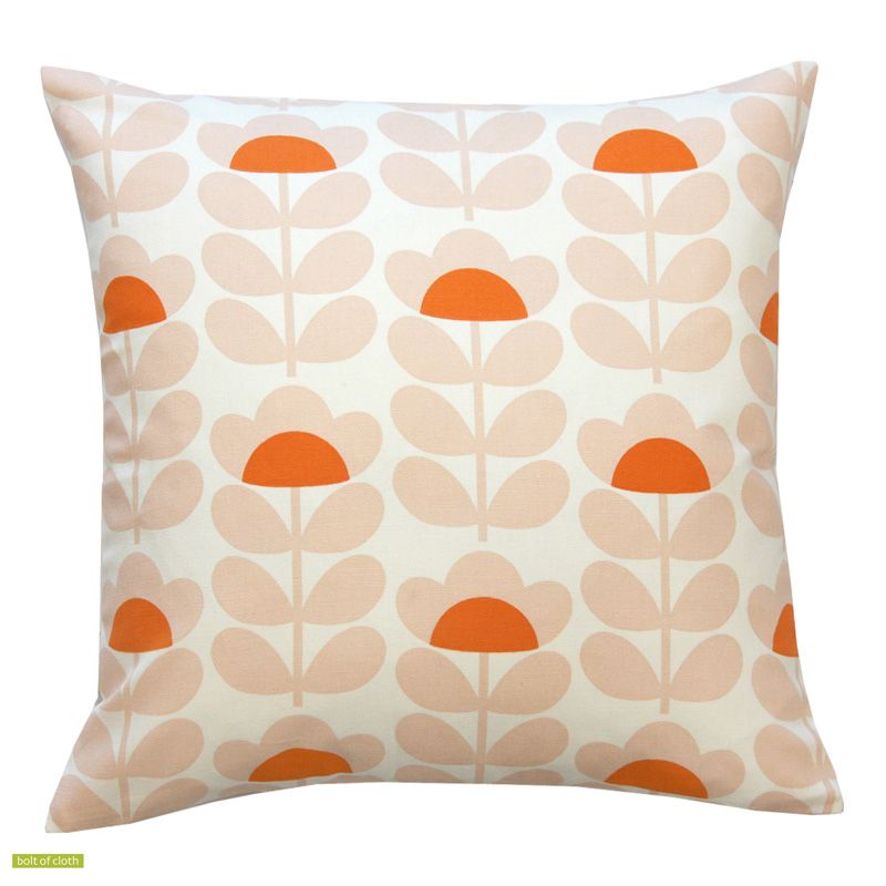 Sweet Pea 40cm Cushion Cover in orange and pink