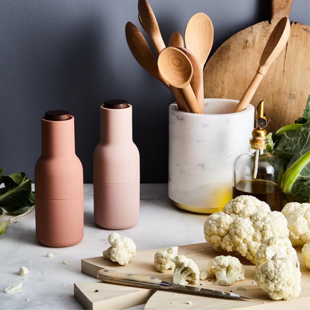 Audo Salt &amp; Pepper Grinders- Nudes with walnut lid