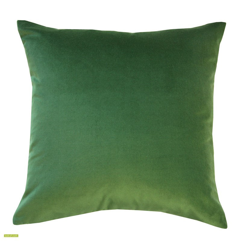 Velvet Cushion Cover 45cm with Linen back in forest green