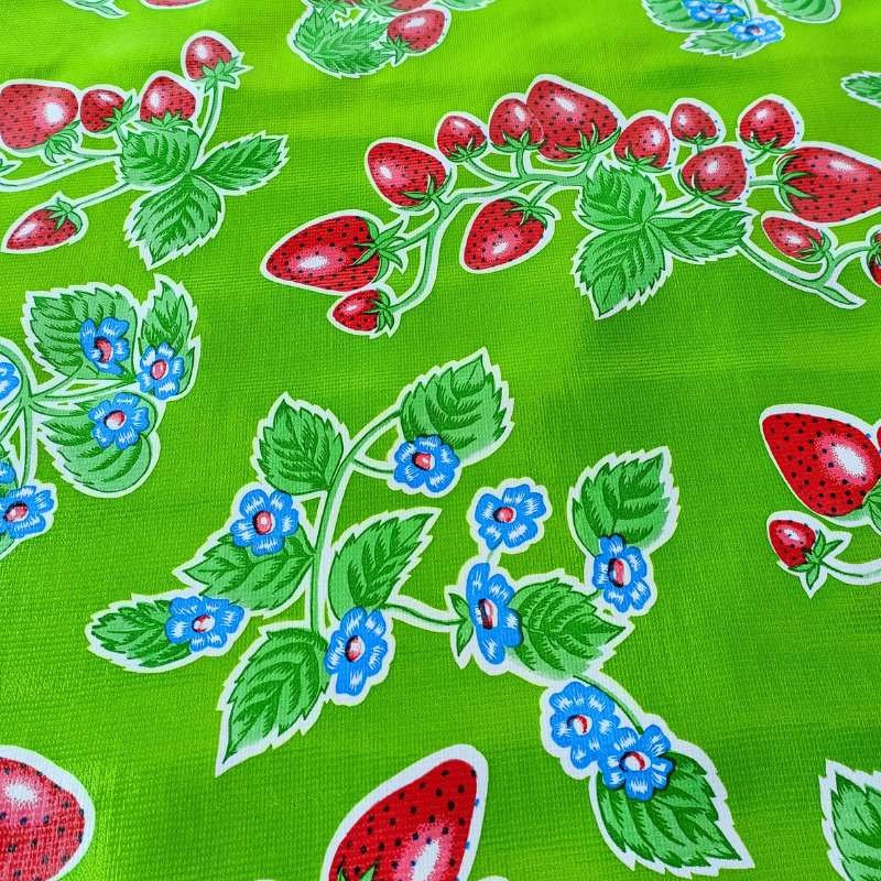 Strawberries Oilcloth in green