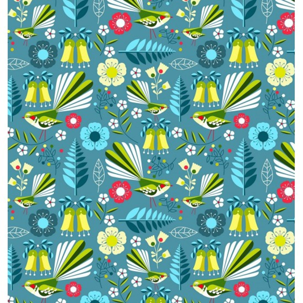 Fantails Fabric in blue