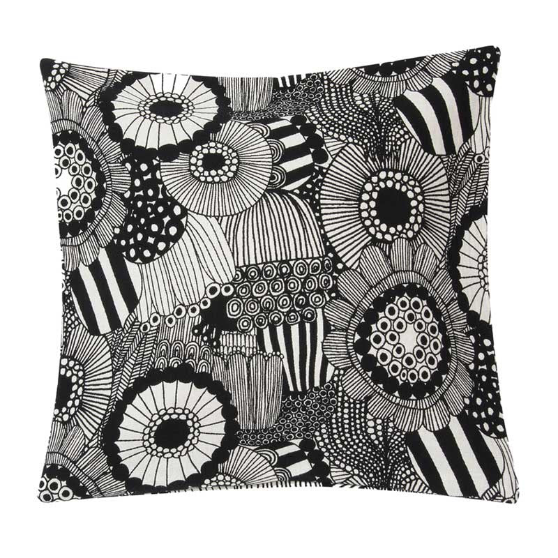 Pieni Siirtolapuutarha Woven Cushion Cover 50cm in black, off-white