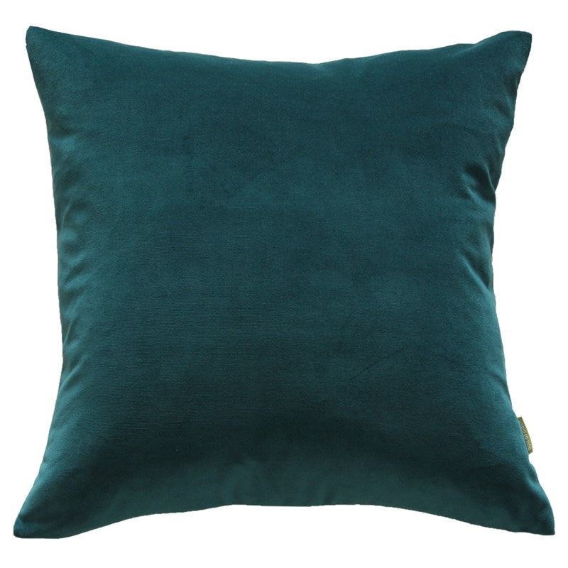 Real Teal Velvet Cushion Cover 45cm with Linen back