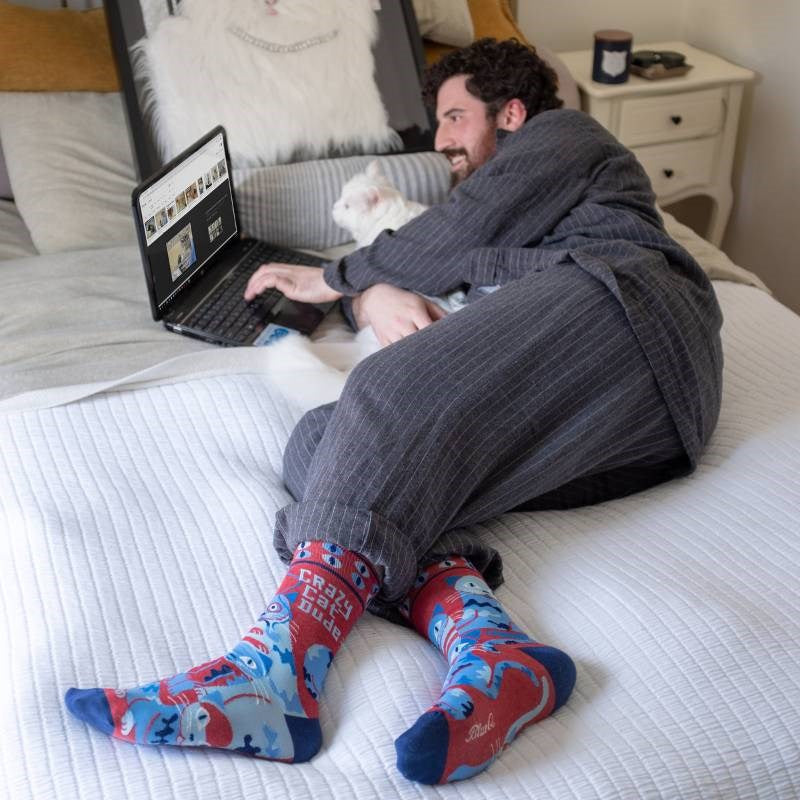 Men's Socks - Crazy Cat Dude