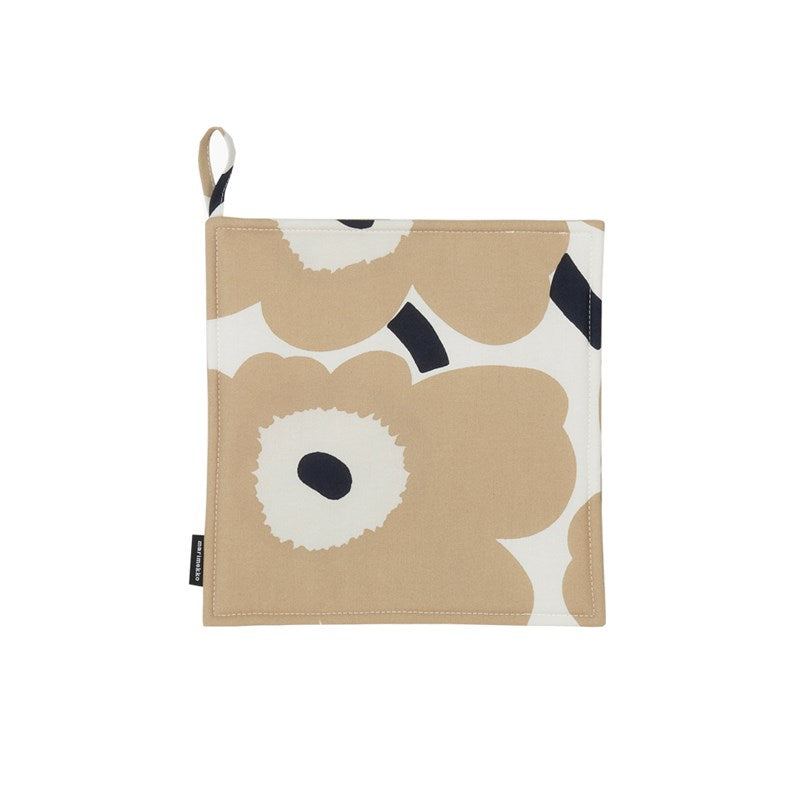 Pieni Unikko Pot Holder in off-white, beige, dark blue