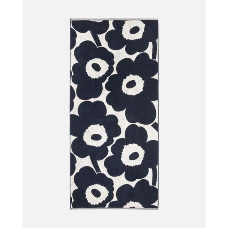 Unikko Bath Towel 70x150cm in cotton, dark blue