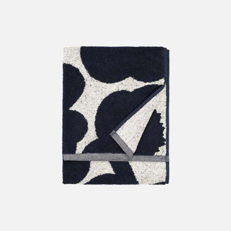 Unikko Hand Towel 50x70cm in cotton, dark blue