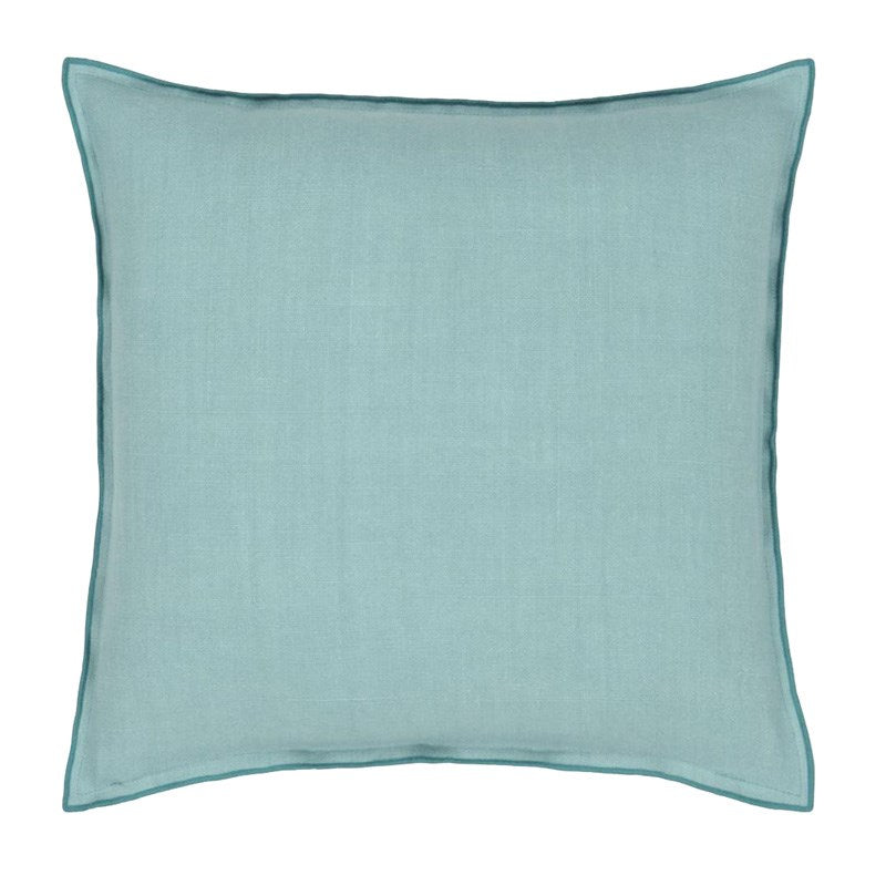 Brera Lino Ocean & Celadon Cushion Cover 45cm in blue