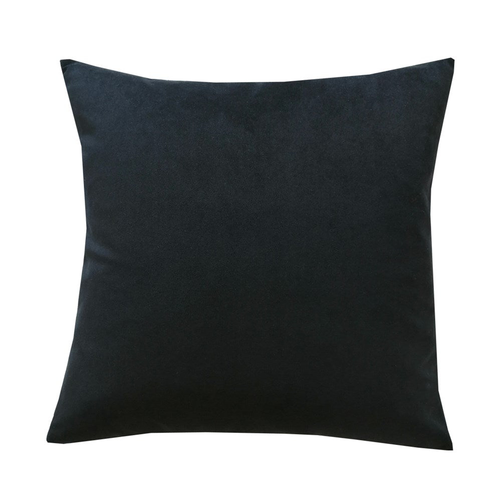 Plush Velvet Cushion Cover 50cm in jet