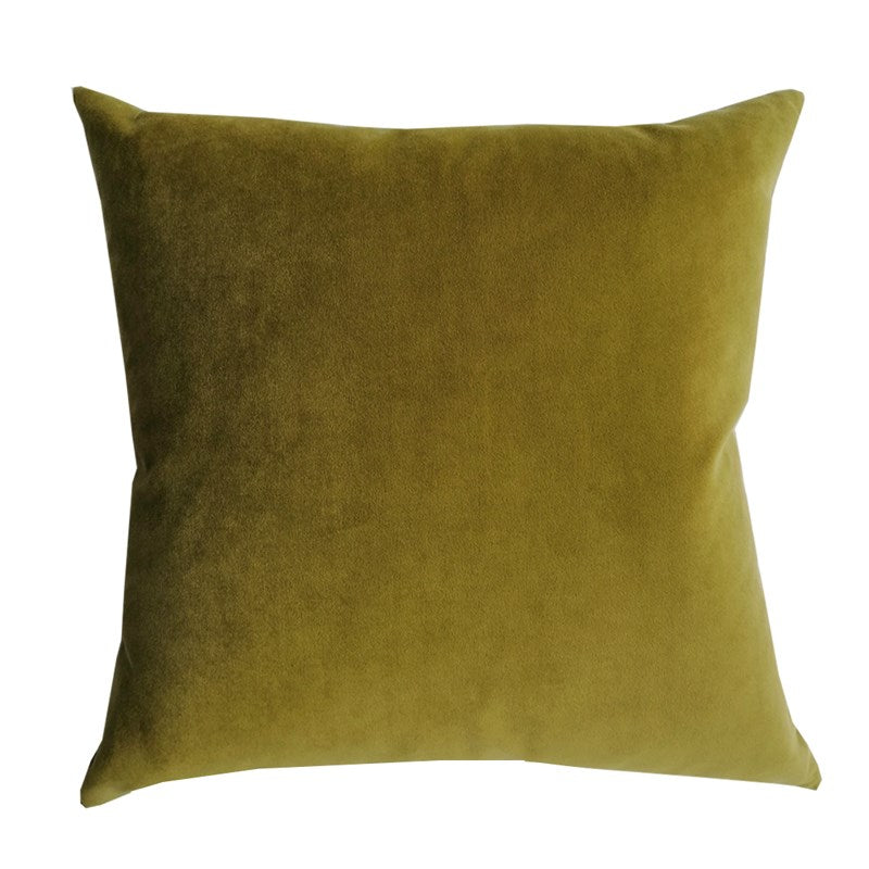 Plush Velvet Cushion Cover 50cm in olive