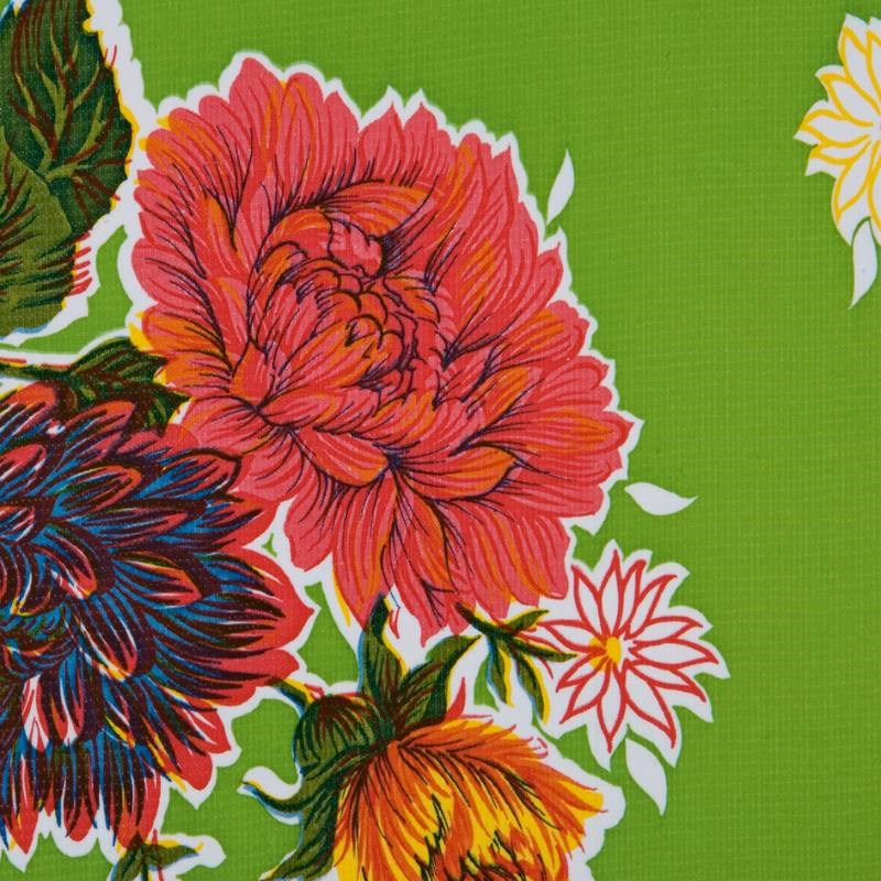 Chrysanthemum Oil Cloth in green