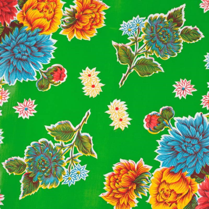 Chrysanthemum Oil Cloth in green