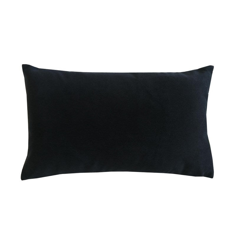 Plush Velvet Cushion Cover 50x30cm in Jet