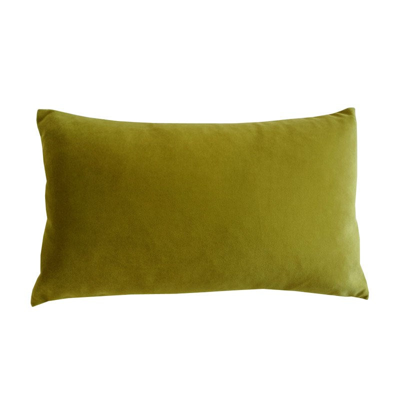 Plush Velvet Cushion Cover 50x30cm in olive