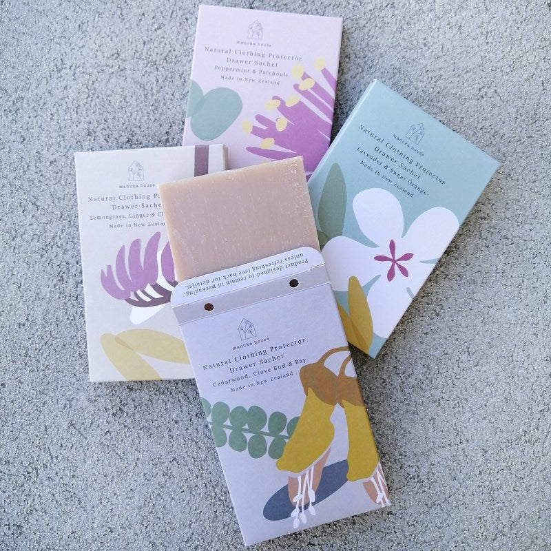 Natural Drawer Sachet - Lemongrass, Ginger &amp; Clary Sage