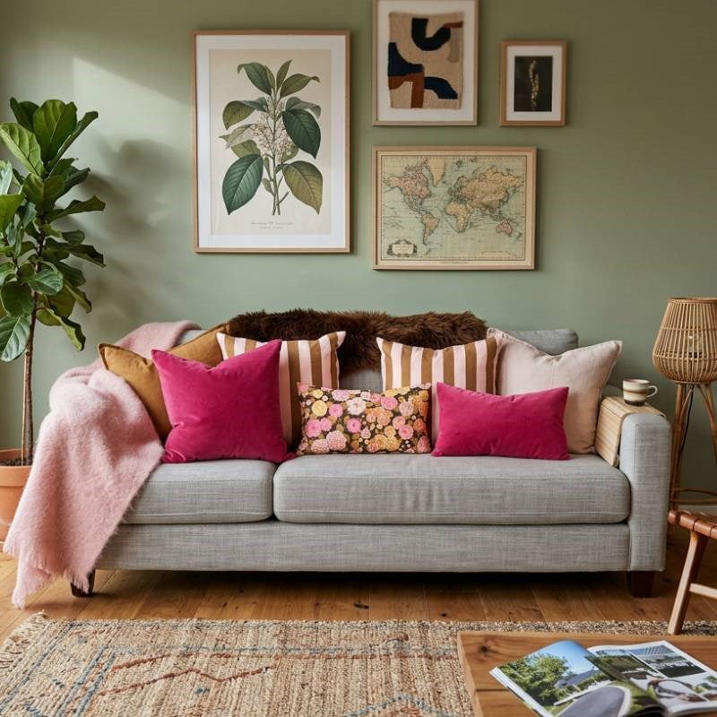 Como Linen Cushion Cover 50cm in blush