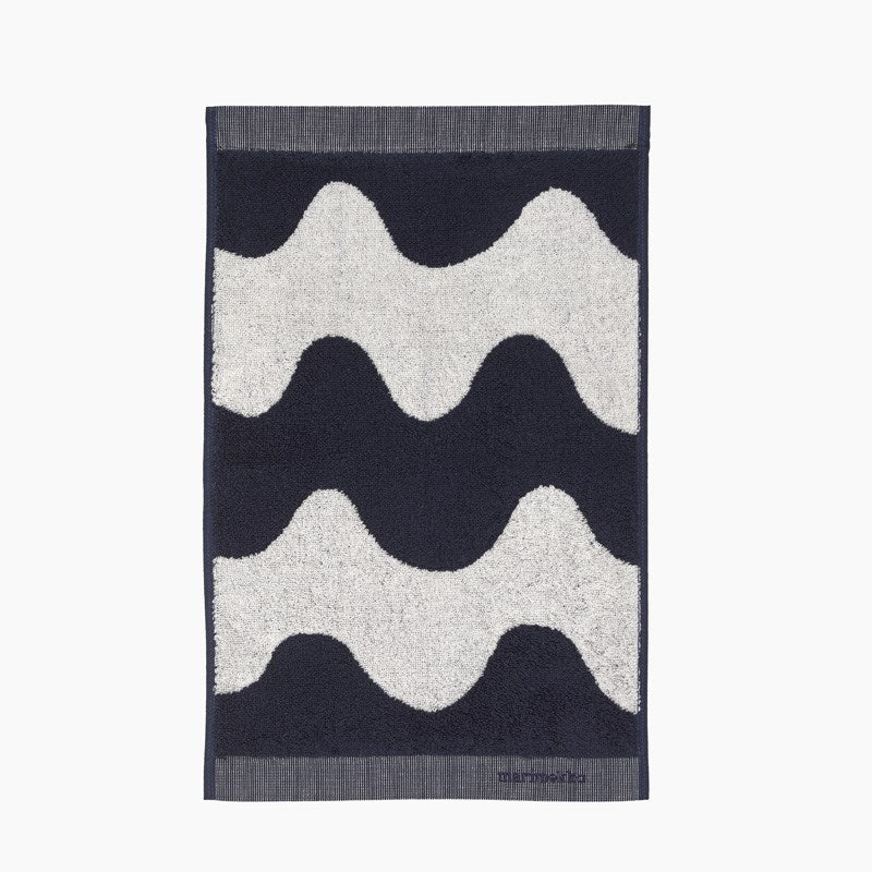 Lokki Guest Towel 30x50cm in off-white, dark blue