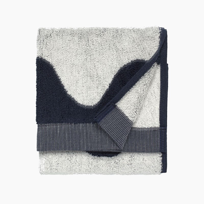 Lokki Guest Towel 30x50cm in off-white, dark blue