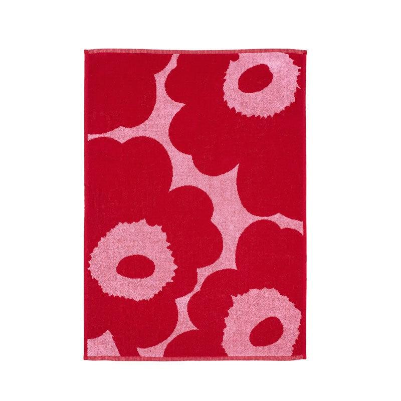 Unikko Hand Towel 50x70cm in pink, red