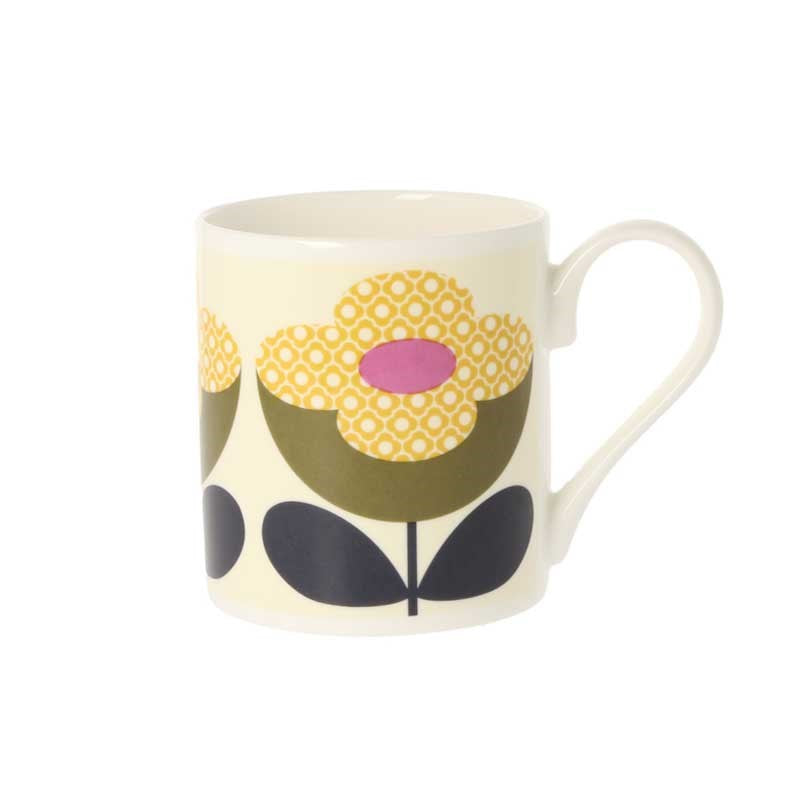 Buttercup Stem Mug 300ml in olive &amp; yellow