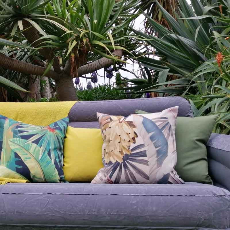 Tropicalia Outdoor Cushion Cover 50cm in gilver