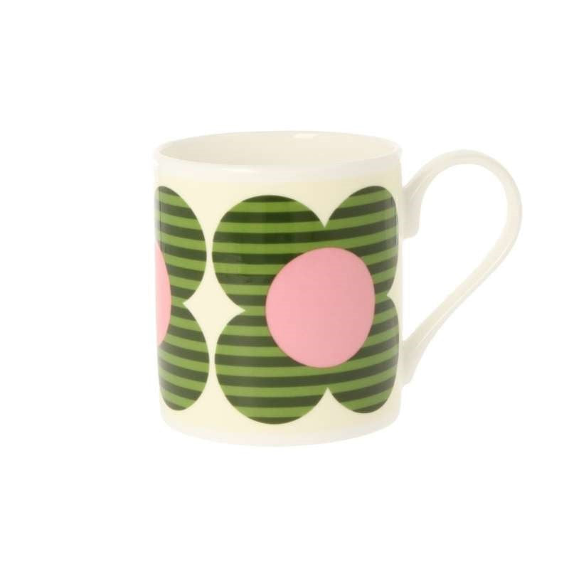 Striped Flower Mug 300ml in green