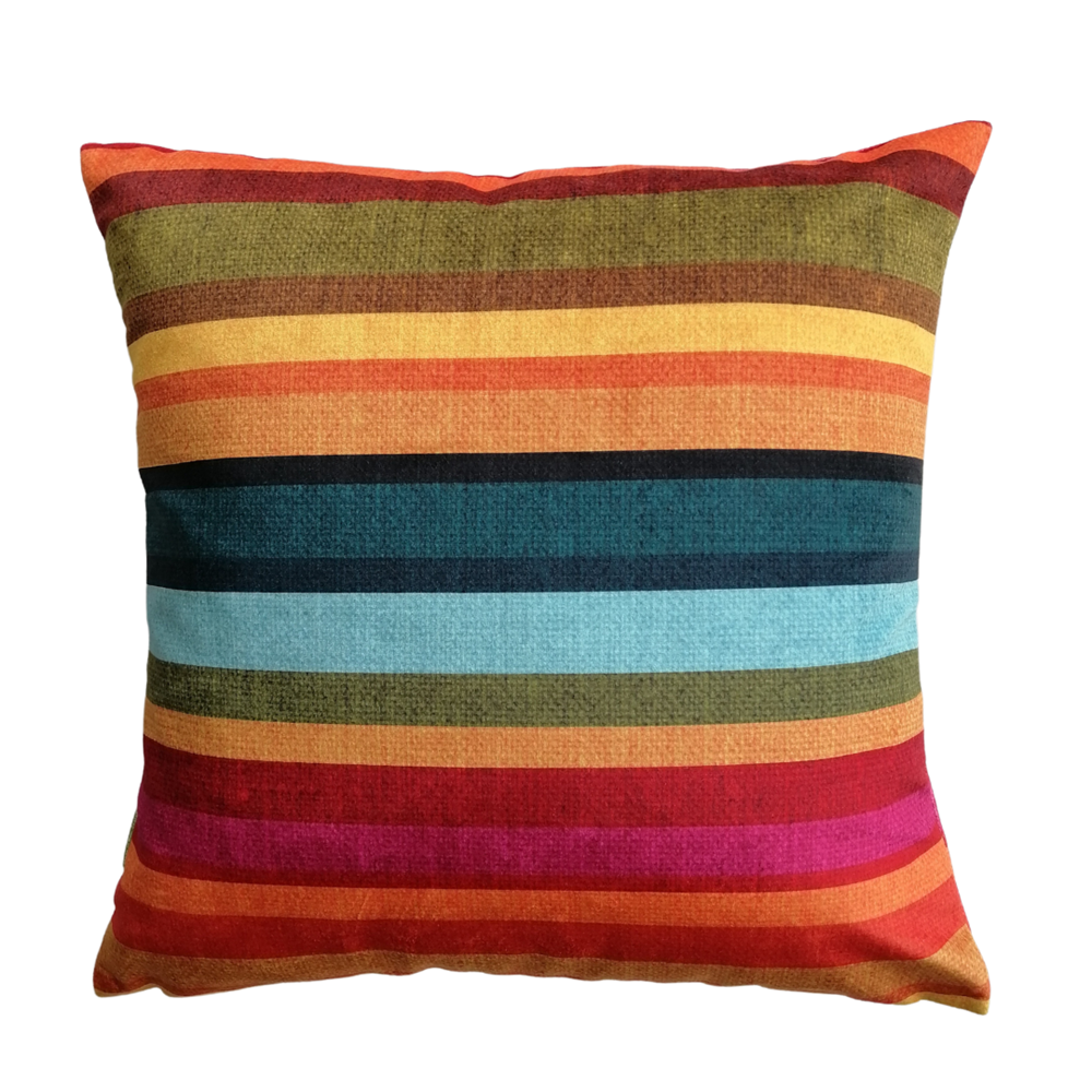 Kaleidoscope Large Stripes Velvet Cushion Cover 43cm