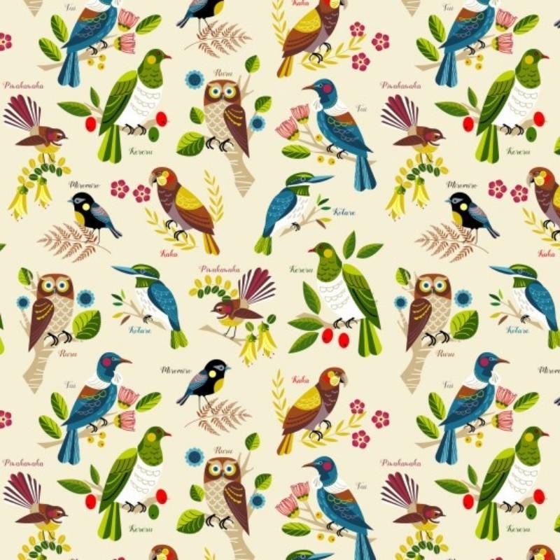 Native Bloom Birds Fabric