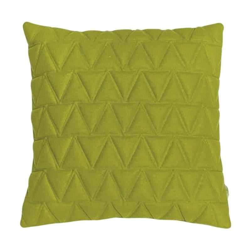 Triangles Wool Cushion Cover 50cm in apple green