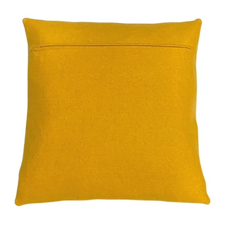 Hexagons Wool Cushion Cover 50cm in mustard