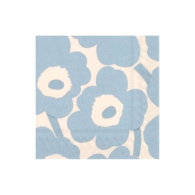 Serviettes in Unikko Cream Light Blue