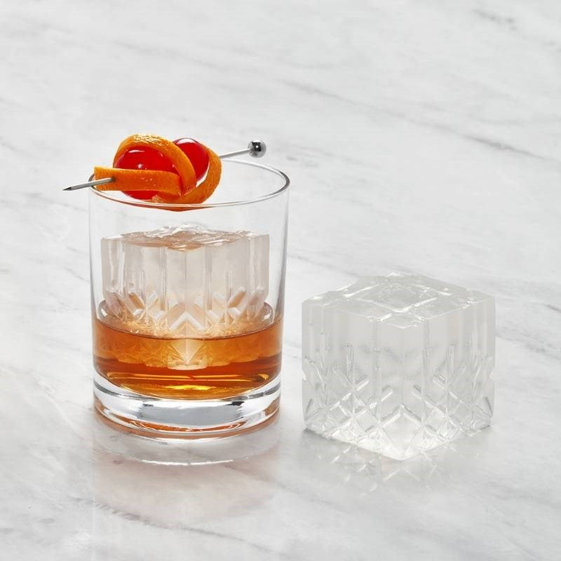 Crystal Cocktail Ice Tray Etched