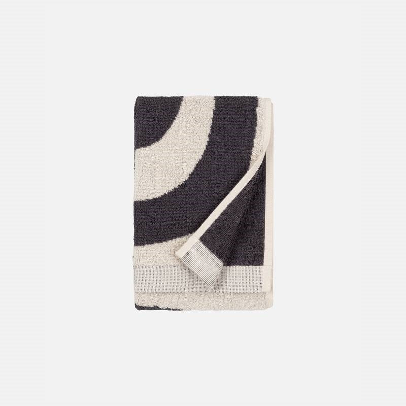 Melooni Guest Towel 30 x 50cm in charcoal, off white