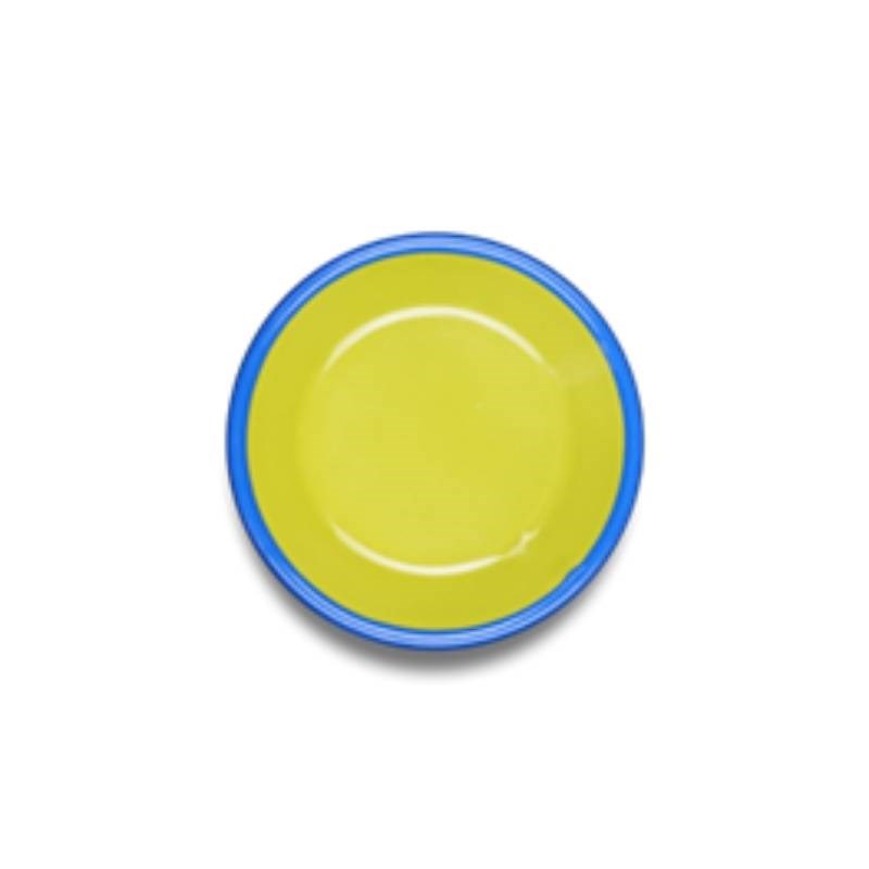 Colorama Enamel Plate 12cm in chatreuse, electric blue