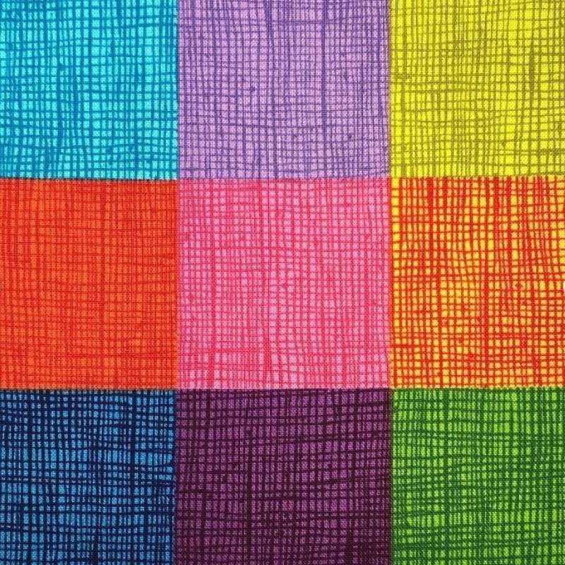 Heath Check Fabric in rainbow