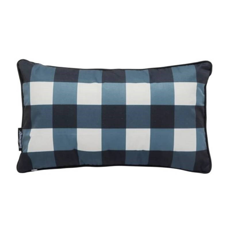 Gingham Outdoor Cushion Cover 50x30cm in black