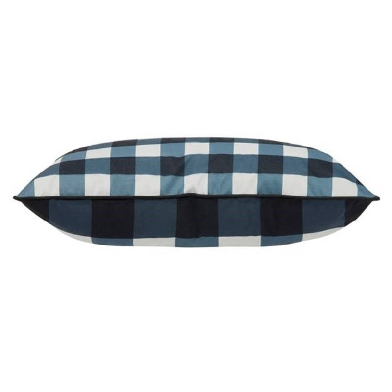 Gingham Outdoor Cushion Cover 50x30cm in black