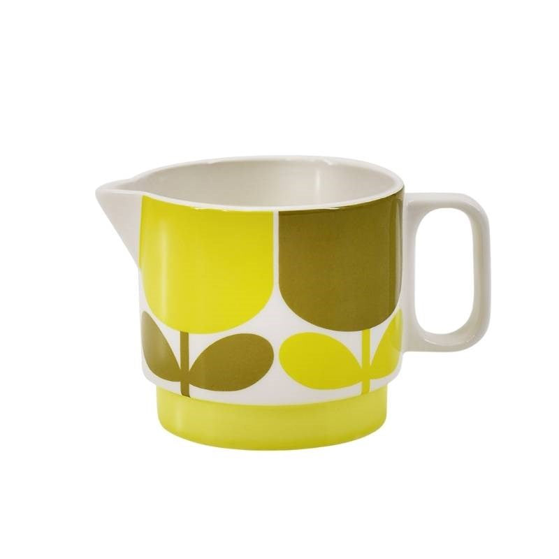 Block Flower Milk Jug in ochre