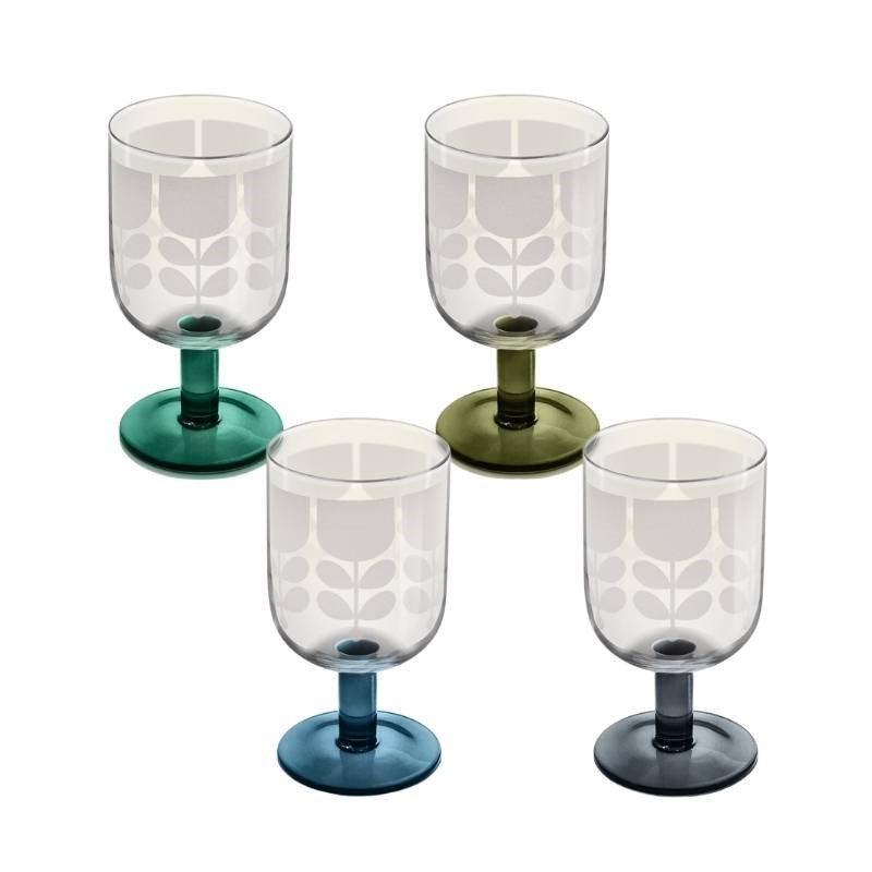 Block Stem Wine Glasses - set of 4